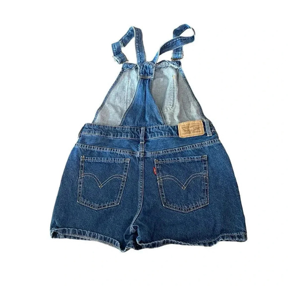 Levi’s Girls Shortall Medium Wash Jean Short Overalls Size Large 12/14 - Picture 5 of 7